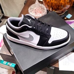 Air Jordan 1 Low, Black, white, and grey.  NIB. Sz-10.5 Men's